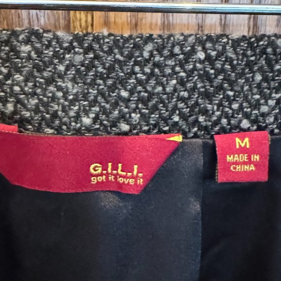 G.I.L.I. Tweed Pencil Skirt with Lace and Leopard Print Side Panels - Picture 7 of 7